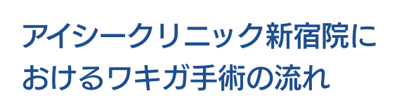 アイシークリニック新宿院におけるワキガ手術の流れ